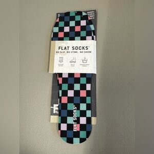 Womens/Mens Flat Socks Checkered Socks - Black, Pink, Blue, Green